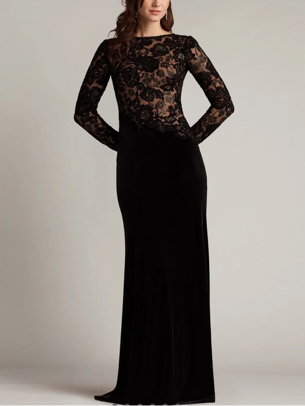 ✨NEW✨Tadashi Shoji Forena Gown Black Maxi Dress CHT16206LXY